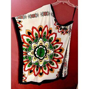 Christinalove Asymmetrical One Shoulder Floral Tunic Top Size XL Multicolor NWT